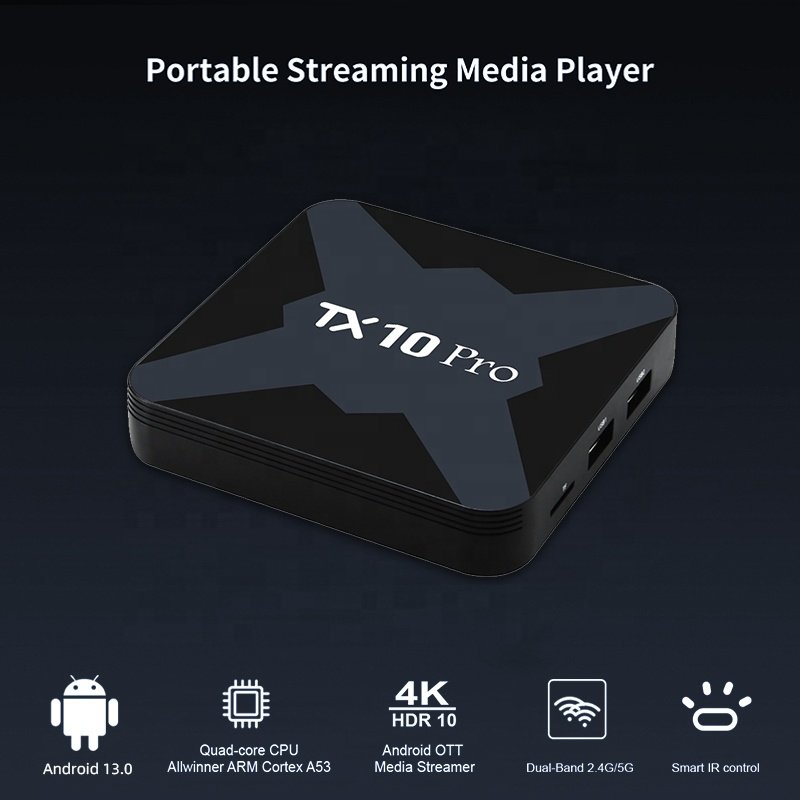 2024 Cheapest 8gb 128gb android 13 tv box TX10 PRO Allwinner H616 2.4g 5g dual wifi cable set top box TX10 pro