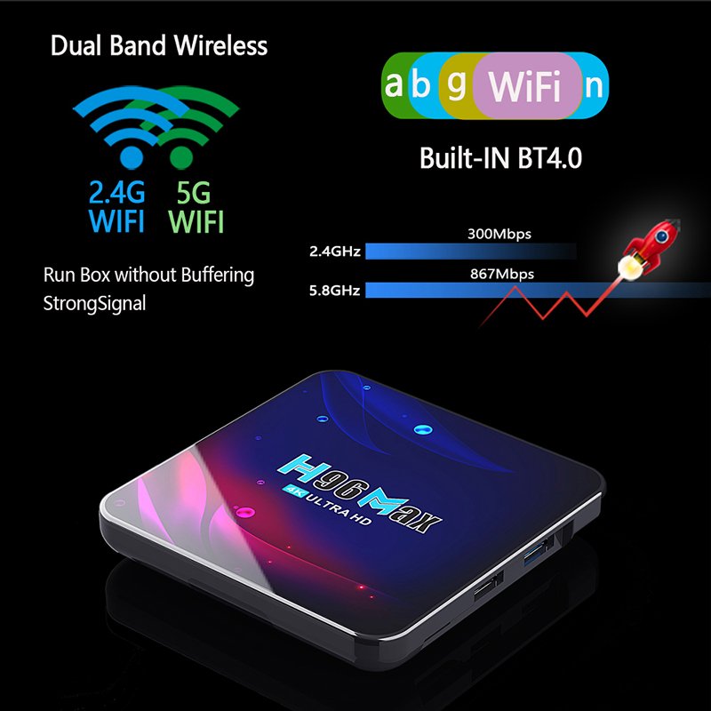 New Dual Wifi BT USB 3.0 RK3318 TV Box Android 11 H96 Max V11 TV Box 4GB 32GB Android Set-top Box