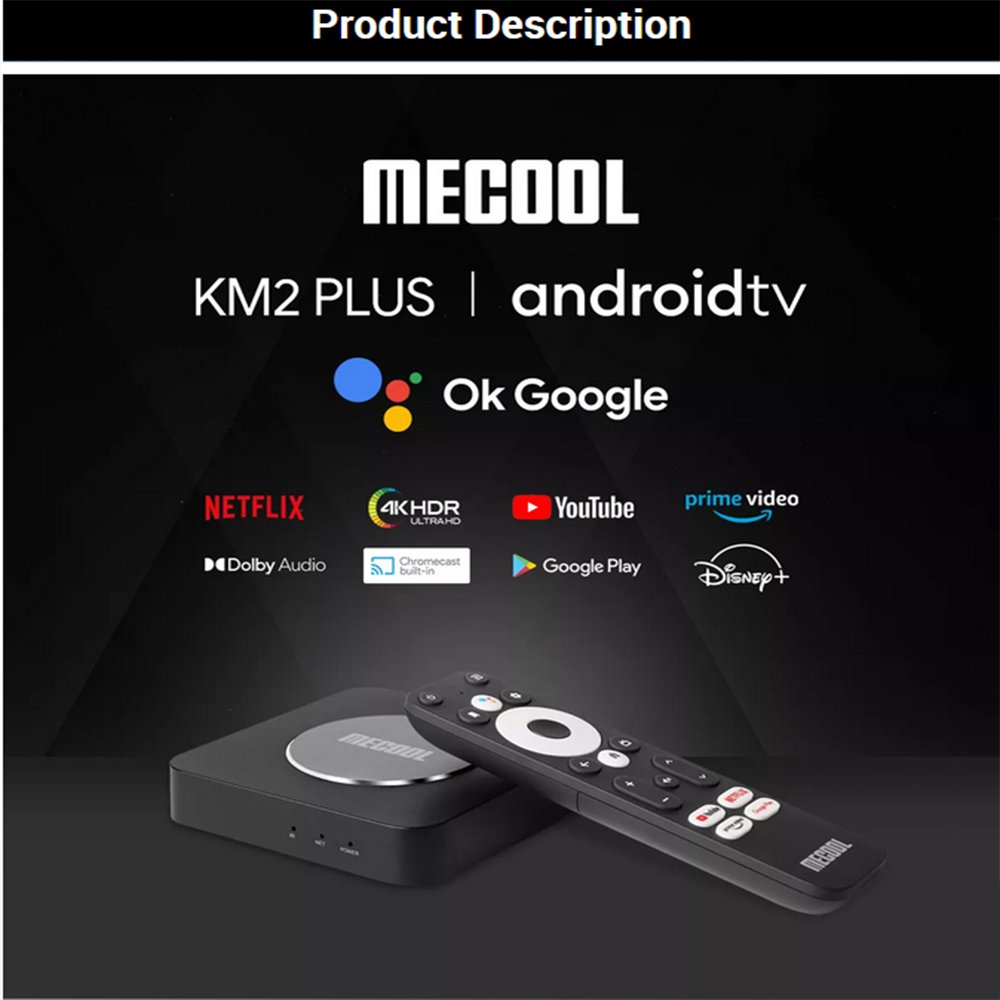 Mecool KM2 plus S905X4 Android 11 TV Box smart 4K for Netflix 2GB 16GB Dolby Atmos USB3.0 100M LAN set-top box TV receiver 2023
