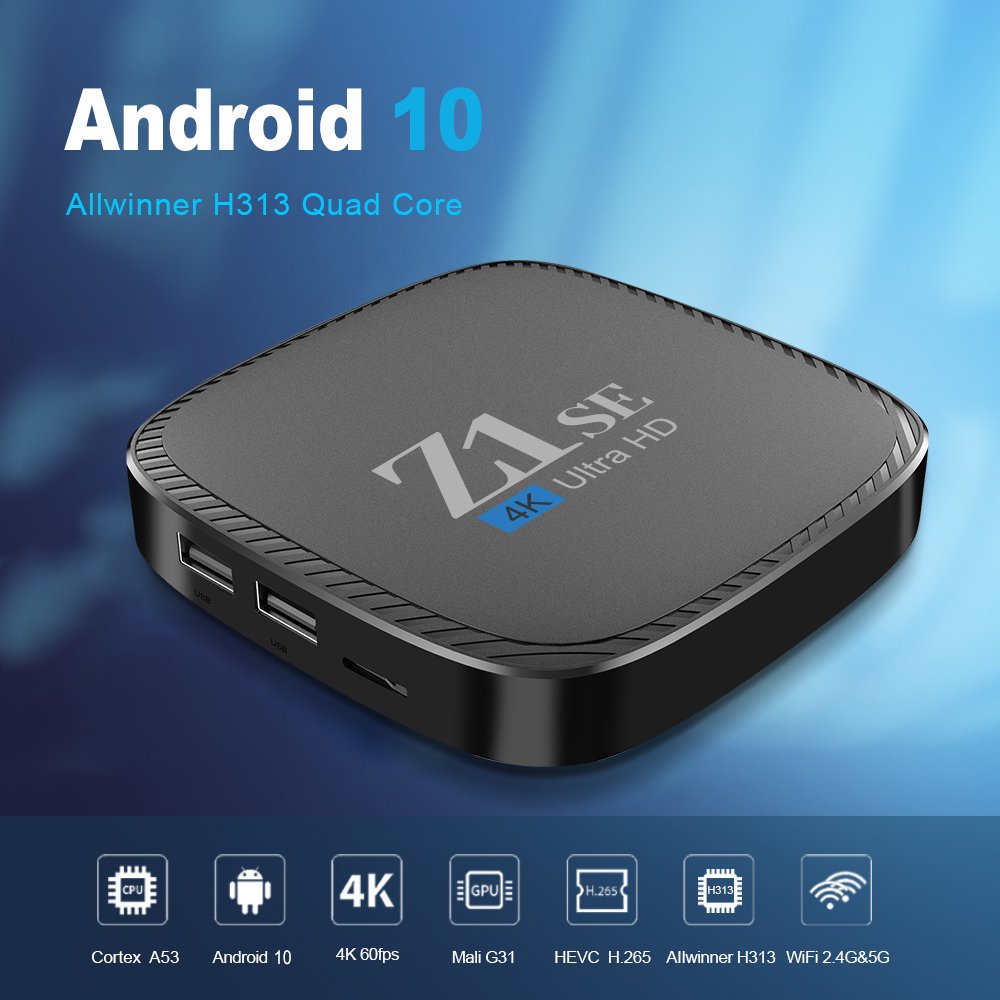 GYS Newest Z1 Se 2GB 16GB Android 10 Allwinner H313 4k Set Top Box Stable Full HD Android TV Box