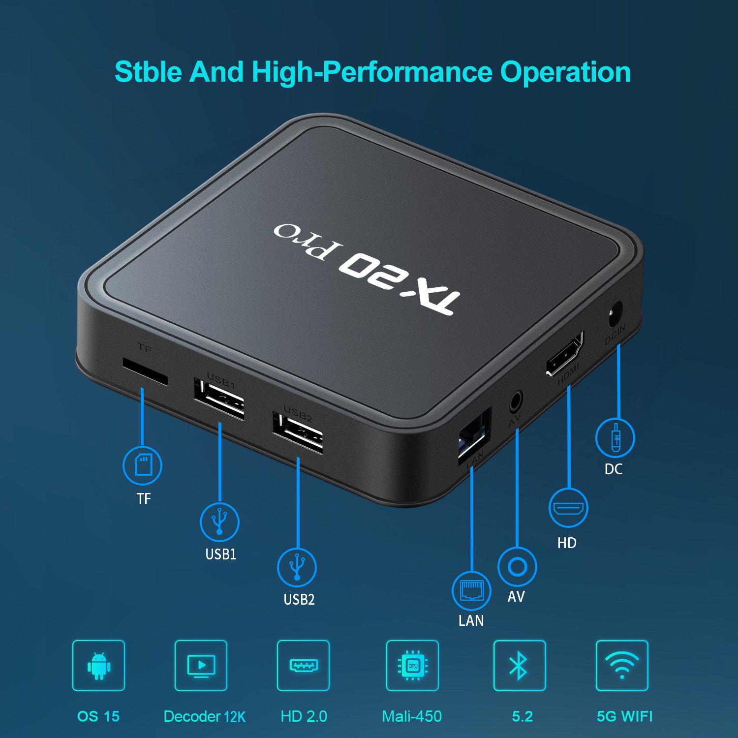Factory Best Selling TX20 PRO Allwinner H313 Set-top Box 2.4G/5G wifi BT5.2 1GB 8GB 16GB 256GB Android 15 Smart Media Player