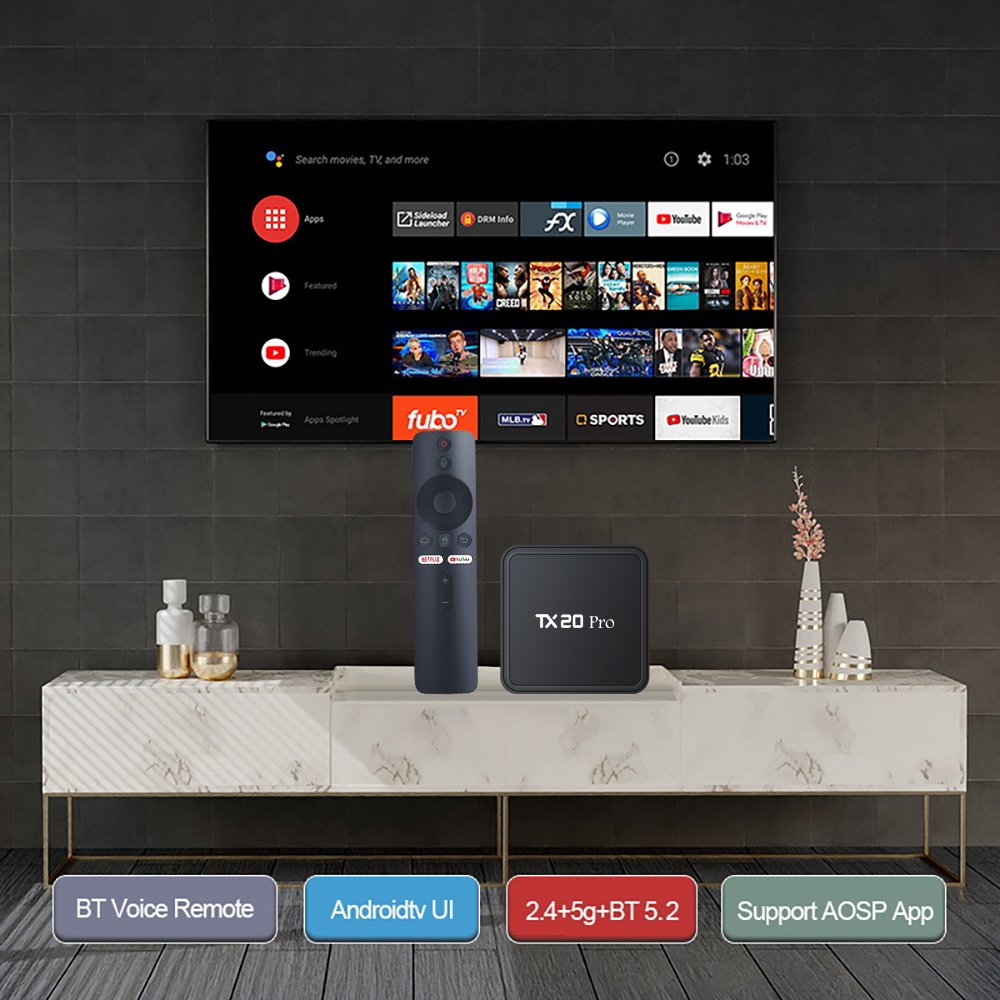 Factory Best Selling TX20 PRO Allwinner H313 Set-top Box 2.4G/5G wifi BT5.2 1GB 8GB 16GB 256GB Android 15 Smart Media Player