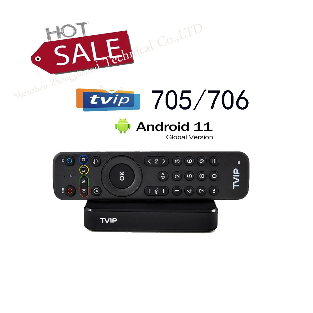 Wholesales TVIP 706 705 S905W2 2G 8G IP TV BOX 4K Dual wifi 4K HD Android 11 ip-tv Streamer tv box sweden Scandinavian tvip706