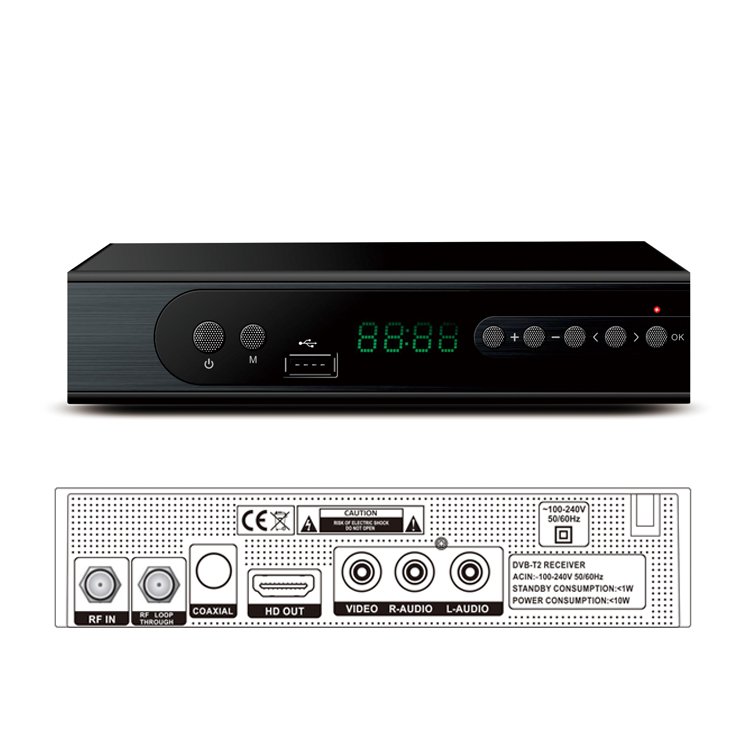OURSTONE DVB-T2 Digital H.264 decoder DVB-T2/C set-top box free to air channels with WIFI EPG USB OEM/ODM TV Box
