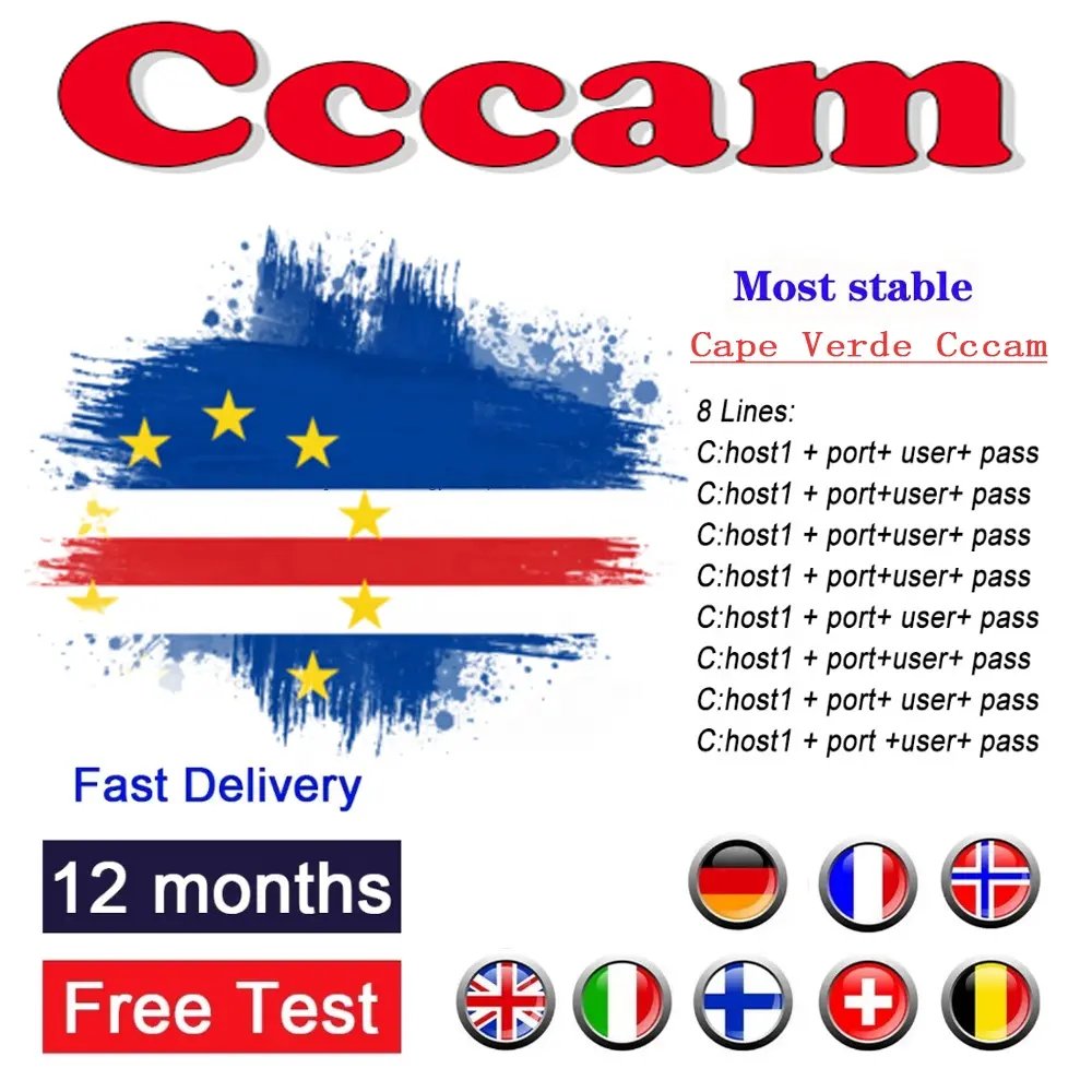 T Best 6 CCCAM Lines 1 Year CCCam Cline For 1 Year Poland Slovakia Germany Satellite TV Receiver Cccam For DVB-S2