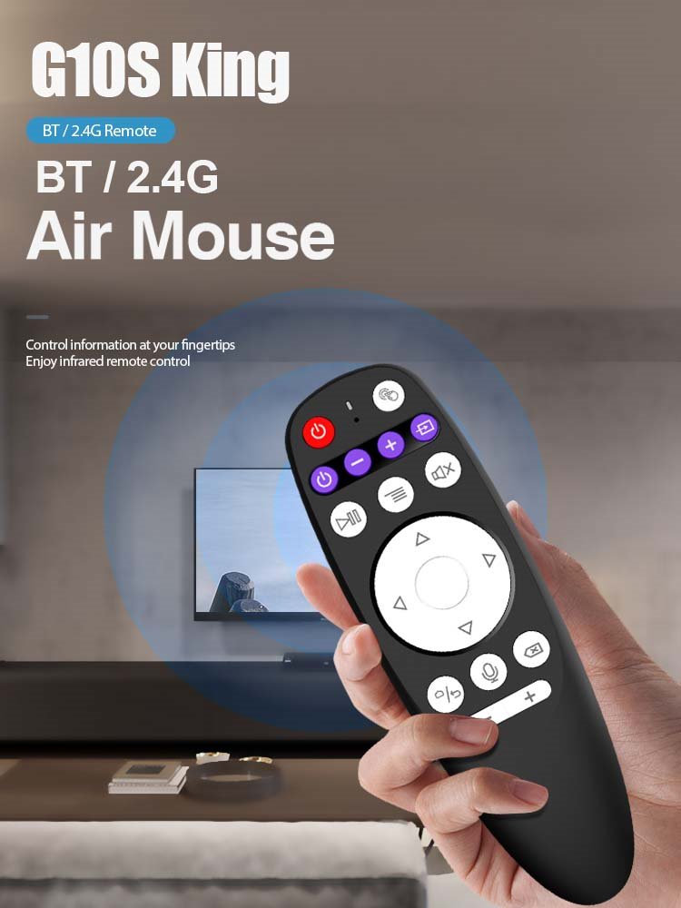 2024 New G10s king Voice Air Mouse BT 2.4G Wireless Keyboard Gyro Sensor Remote Control for Smart tv X96Q H96 Android TV Box