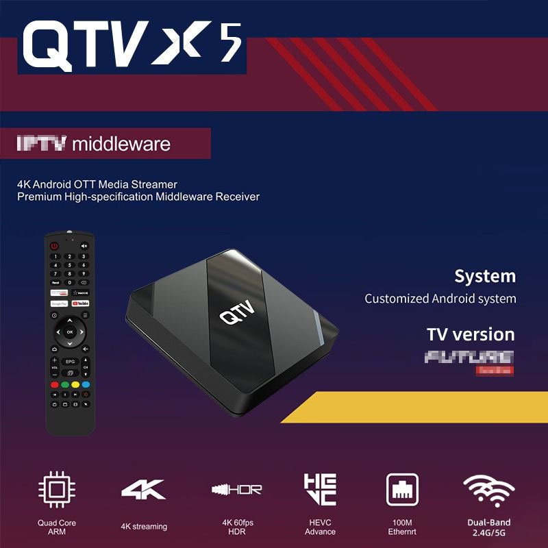 Gaxever QTV X5 Android 10.0 Set top Box online IP TV BOX H616 2GB RAN 8GB ROM Media Player Future tv online