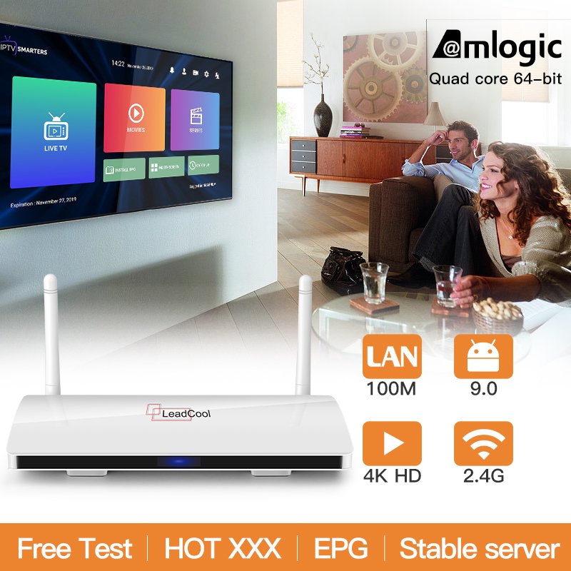 Leadcool Iptv Box Android 9.0 TV BOX Amlogic S905W 1080P 4K Android IPTV BOX Smart IPTV Leadcool