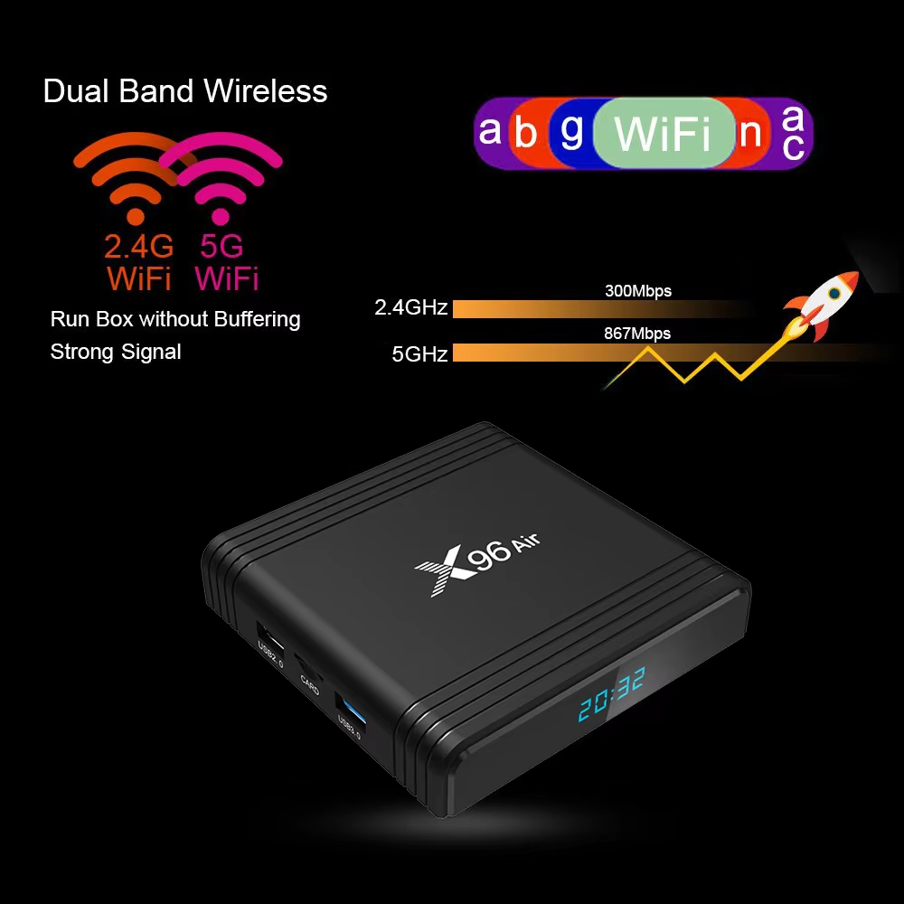 X96 Air New Arrival X96 Air Amlogic S905X3 quad core 4GB 64GB 2.4G/5G dual wifi Android 9.0 tv Set Top Box X96 Air