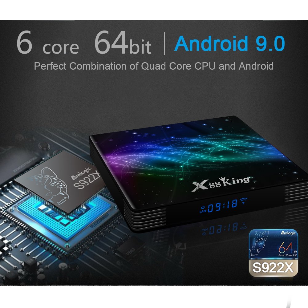 Hot selling X88 King S922X 4G 128G Tv Box Android 9.0 DDR4 Tv Box BT 5.0 Smart Set Top Box X88king