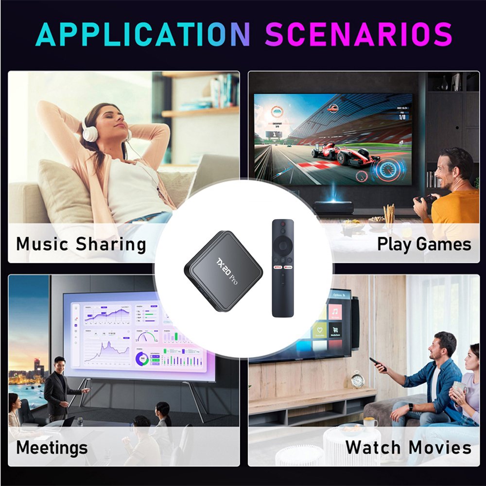 2024 Cheapest Tv Box Android 15 ATV Allwinner H313 with BT Voice Remote 16G 256G tx20 pro set top box