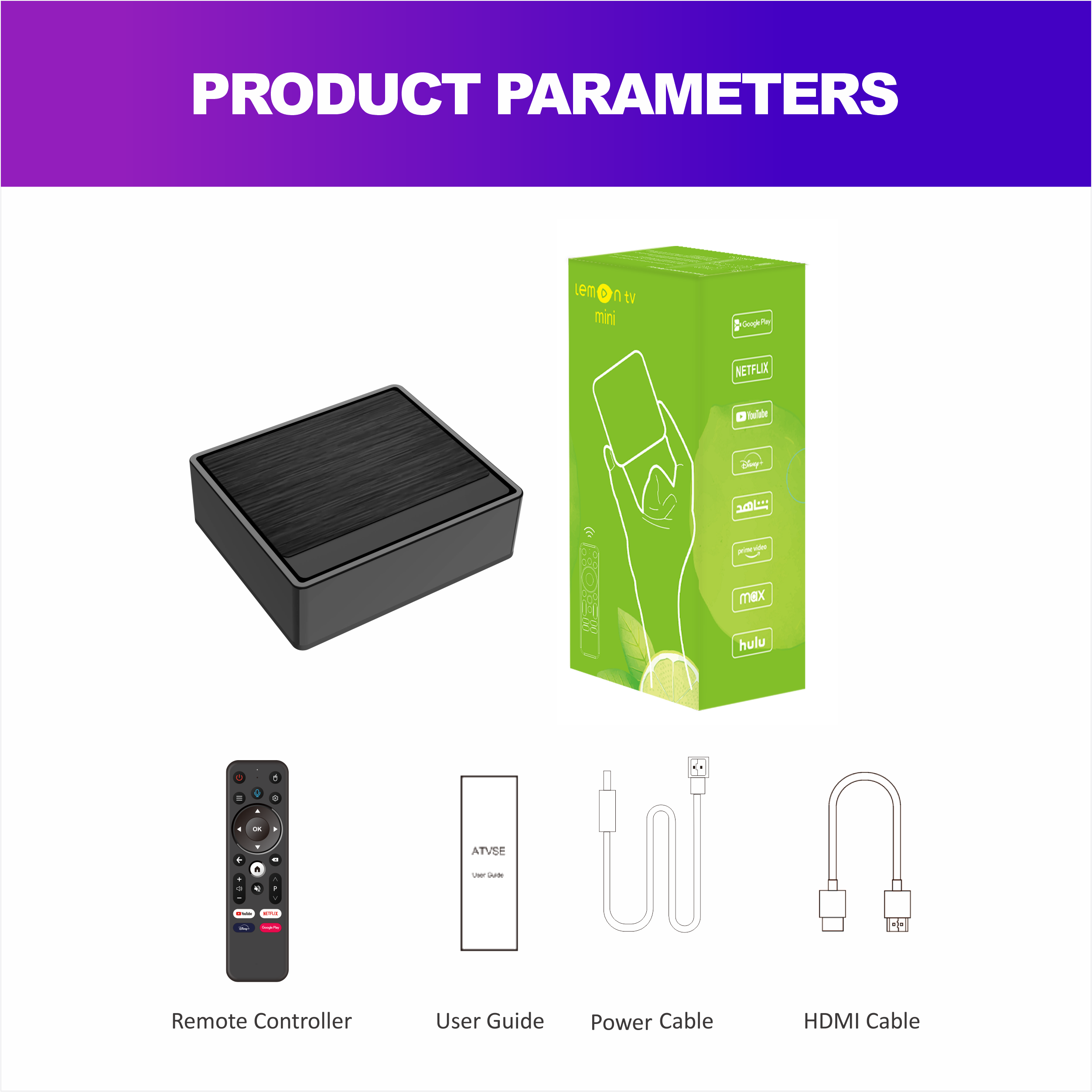 Lemontv Internet TV Player 2GB 16GB Mini H618 6k Android 12.0 Box Support WIFI 6 H.265 HEVC 10bit