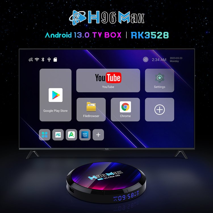 New H96 Max V13 RK3528 4GB RAM 64GB ROM TV Box Android 13 8K Smart H96 Max Android TV Box 4K dual wifi Android 13.0 Set top box