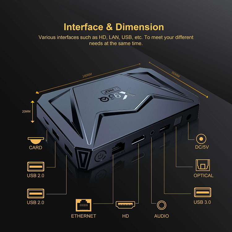 Factory X96Q Pro + Smart tvbox 4GB RAM 32GB ROM Android 14 1000M 2.4G 5.8G WiFi 6 set-top box X96Q Pro plus TV box 8K