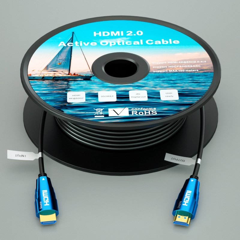 High quality UHD V2.0 4K 60Hz 1080P 18Gbps Video AOC Hdmi Optical Fiber 5m 10m 15m 30m 50m 100m HDMI Fiber Optic Cable