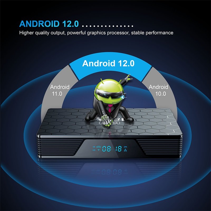 X98H PRO tv box Android 12.0 Allwinner H618 Quad core 2 4GHZ&5.8GHZ WIFI BT5.0+ 4k UHD media boxes 4GB 64GB set top box