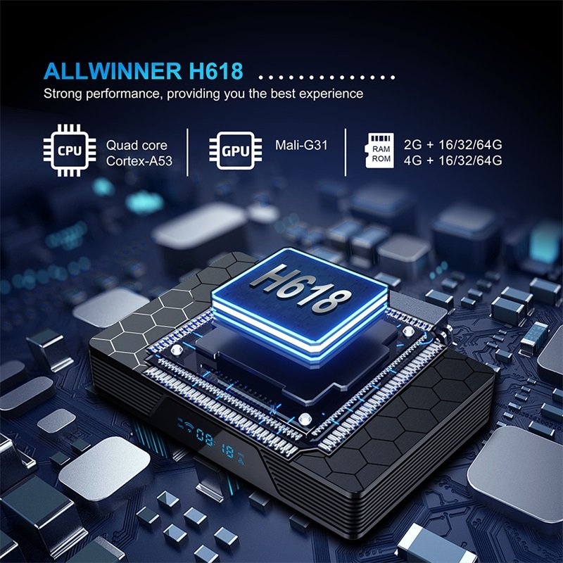 X98H PRO tv box Android 12.0 Allwinner H618 Quad core 2 4GHZ&5.8GHZ WIFI BT5.0+ 4k UHD media boxes 4GB 64GB set top box