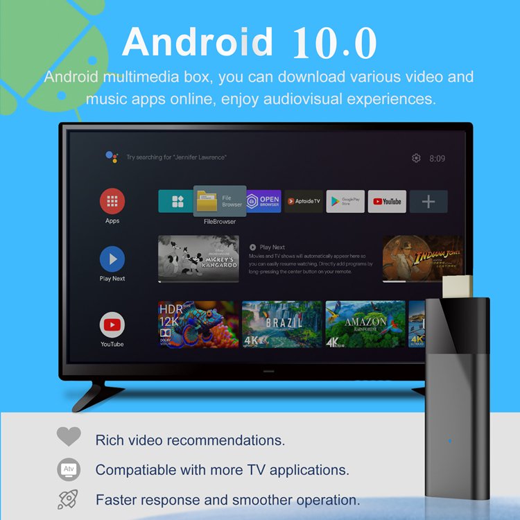 2024 New Arrival Q6 H313 2GB RAM 16GB ROM stick tv 4k best android 10 voice fire tv stick 4k smart tv android box Set-Top Box