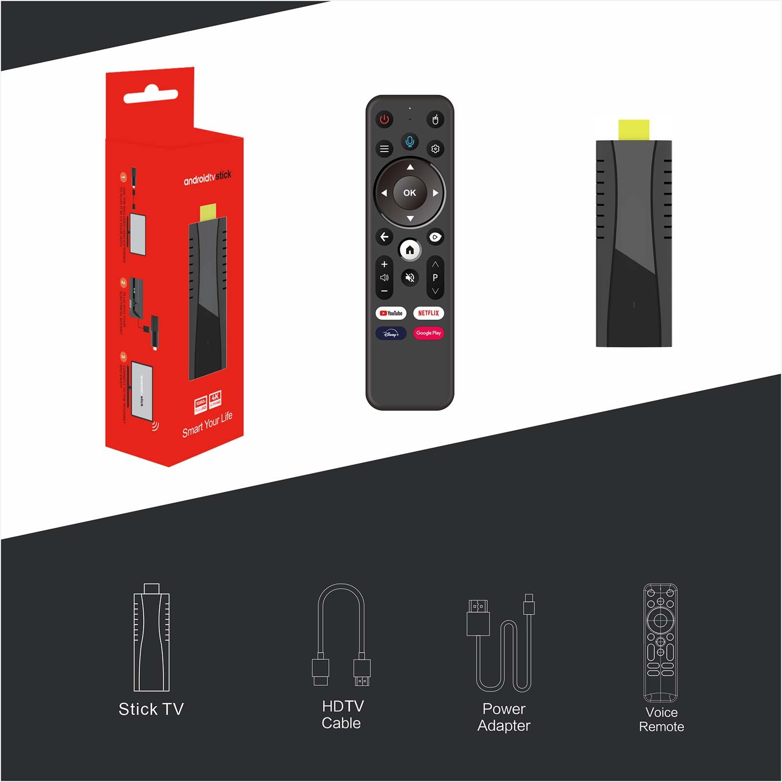 iATV Stick Q3 Max Android 11 TV Stick Amlogic S905W2 2G/16G AV1 BT5.0 tvstick 2.4G&5G Dual Wifi 4K HD Set Top Box Media Player