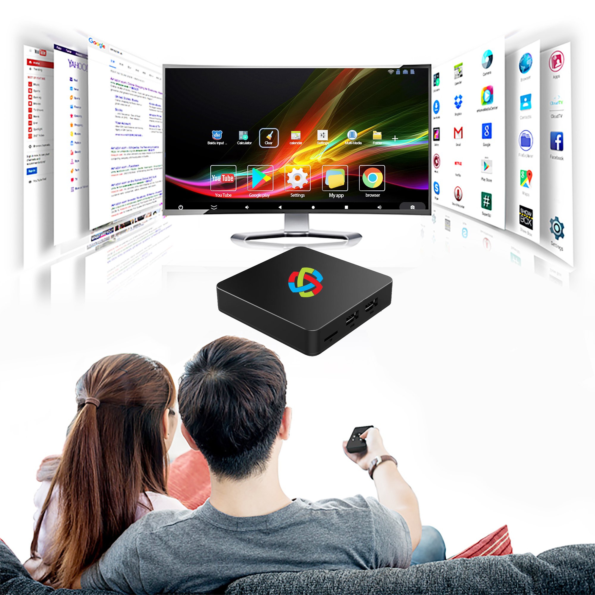 IHOMELIFE Allwinner HLQ-H618 Android 12 strong 8K Set top Box with 1000M LAN Display Screen Multi-Function Remote Control TV Box