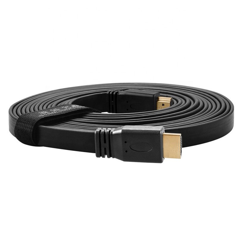 Hot Sale High Quality 4k 3D 1080P Full Hd Super Speed Black 1.4V Male To Male HDMI Flat Cable
