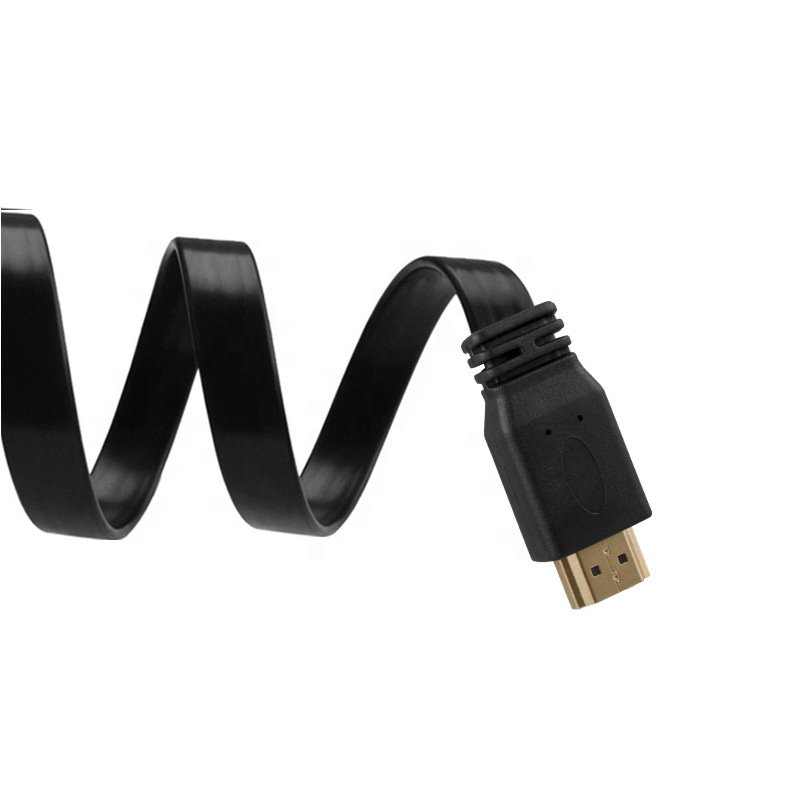 Hot Sale High Quality 4k 3D 1080P Full Hd Super Speed Black 1.4V Male To Male HDMI Flat Cable