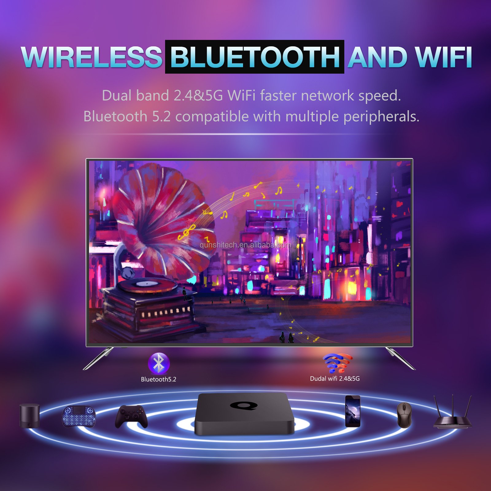 Best seller Q1 Android TV 10 OS 4K 2.4/5.8G WiFi BT Voice Remote Contontrol Inclu Android 10 Set Top Tvbox Smart Android TV Box