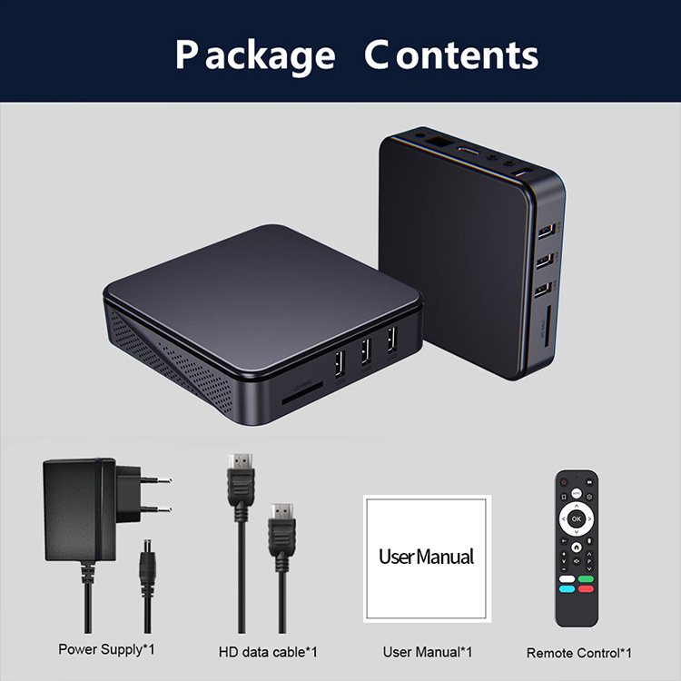 I96King Set-top Box TV 2+16GB 4K HD 2.4G+5G Dual-WiFi Android10 Box App Free HD USB TV Box