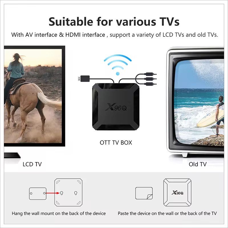 X96Q TV Box Android 10 2GB 16GB Allwinner H313 Quad Core 4K Smart TV BOX Wifi Set Top Box