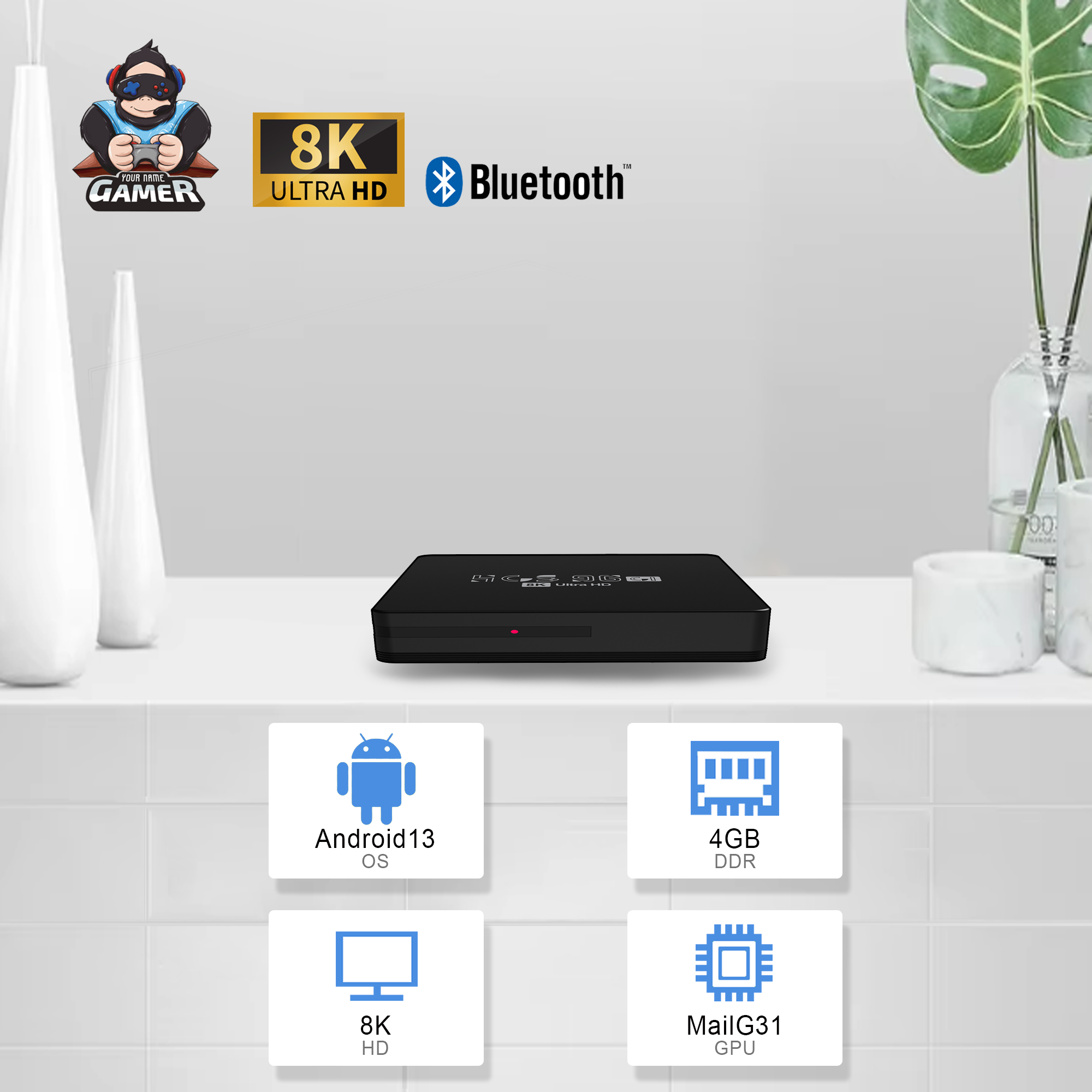 2024 Hottest New Android 13.0 Smart TV Set Top Box HCS96C1 AllwinnerH618 wifi6g 8K Bluetooth voice remote control android tv box