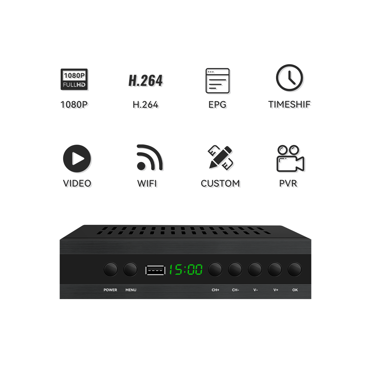 France Spain Digital H.264 265 Decoder DVB T2 Set Top Box TDT TV Receiver tv sets DVB-T2 Set-Top Box