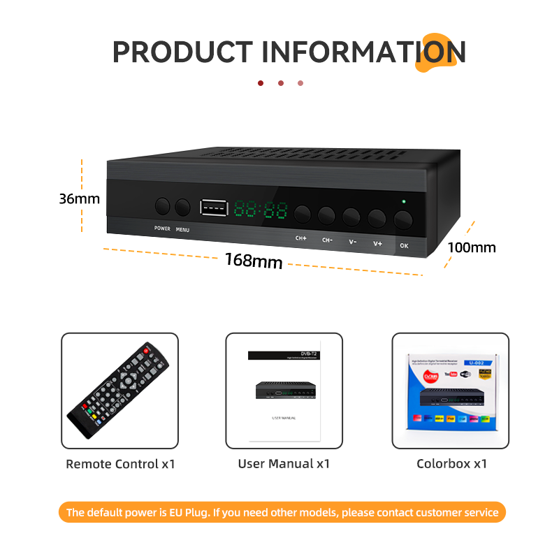 France Spain Digital H.264 265 Decoder DVB T2 Set Top Box TDT TV Receiver tv sets DVB-T2 Set-Top Box