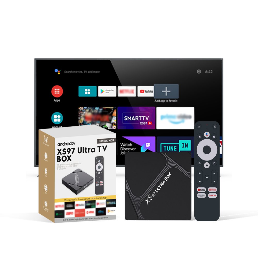 Hot Selling XS97 Ultra Box 4k H.265 iptv Android Tv YouTube Set top box stb media player factories