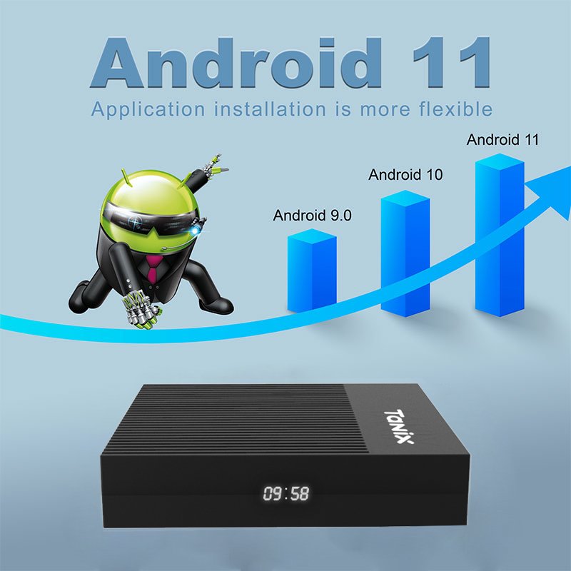 TANIX X4 Amlogic S905X4 Android 11 HD Smart Tv Boxe Streaming Best Android Tv Set Top Box Av1 2.4G 5G Wifi Dual BT5.0 4k FREE