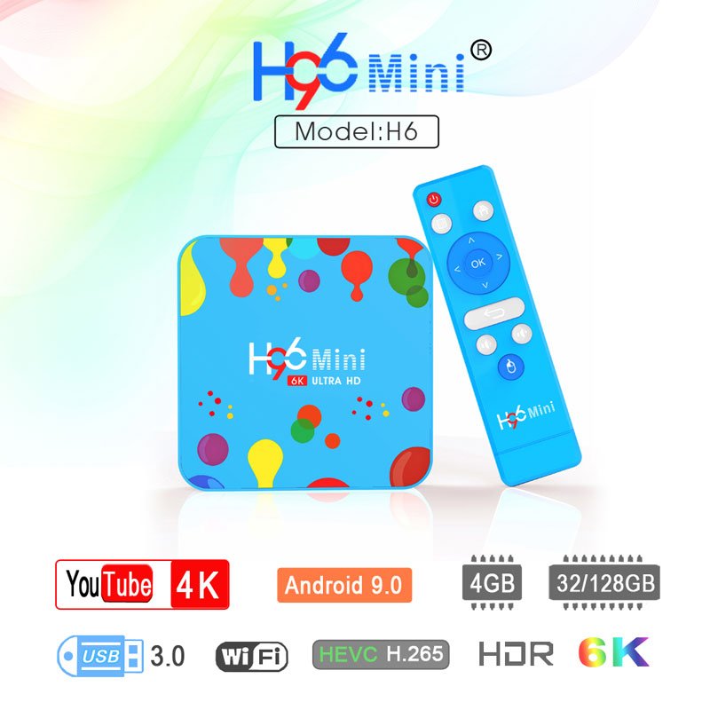 2019 H96 Mini h6 4gb 128gb Android 9 set top TV Box