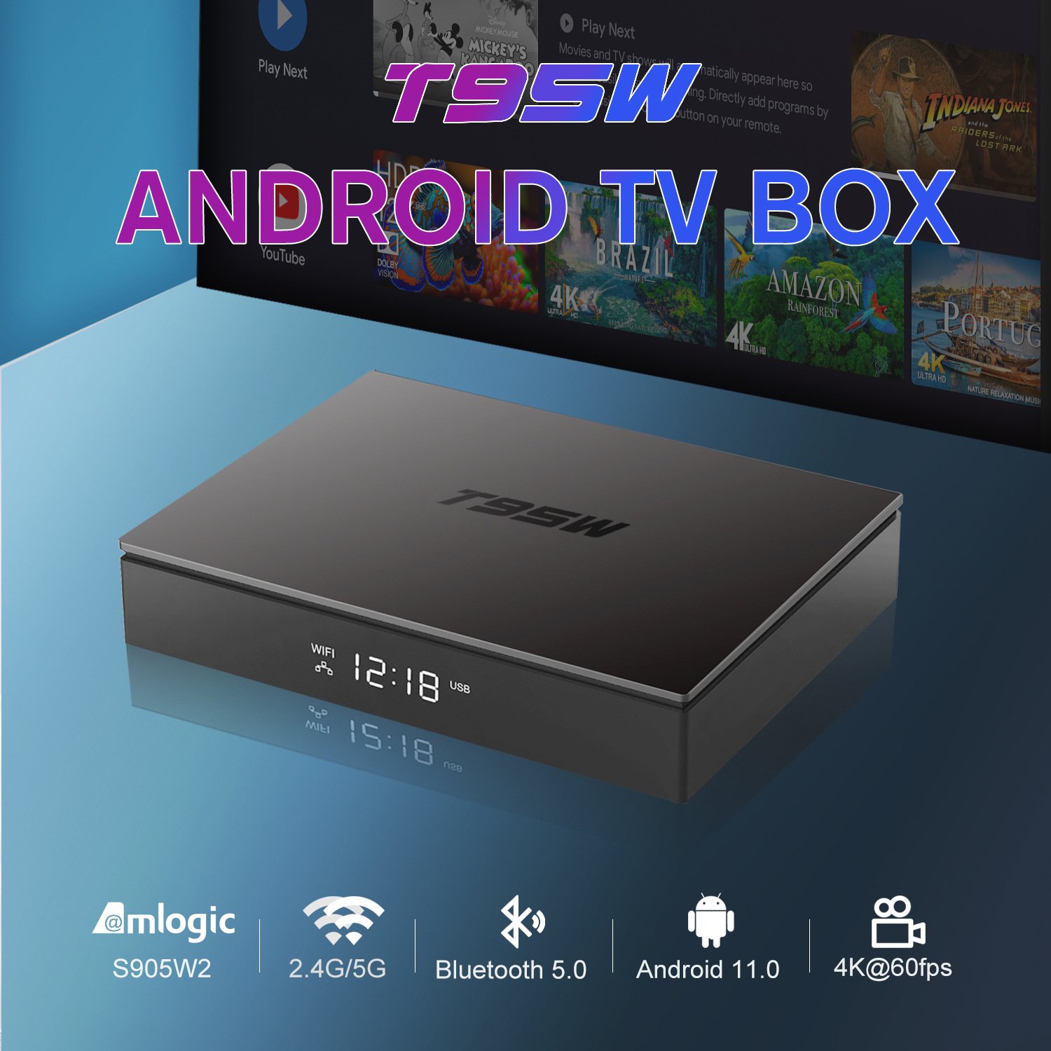 T95W 4k android tv box amlogic S905W2 4k HDR video 2.4/5G wifi set-top box 2g 16g Android 11 tv box with BT 5.0