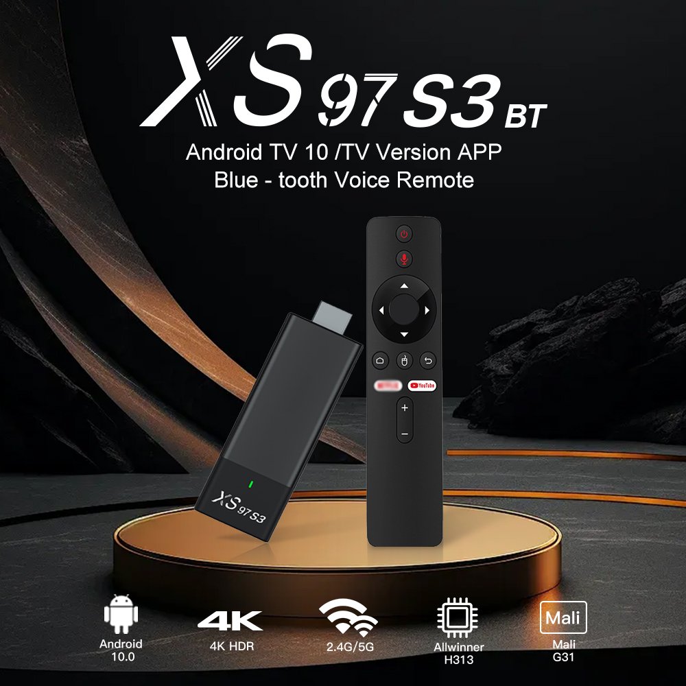 XS97 S3 BT Tvstick BT 5.0 full hd 2+8gb Allwinner H313 set top box dual WIFI 4k android tv stick