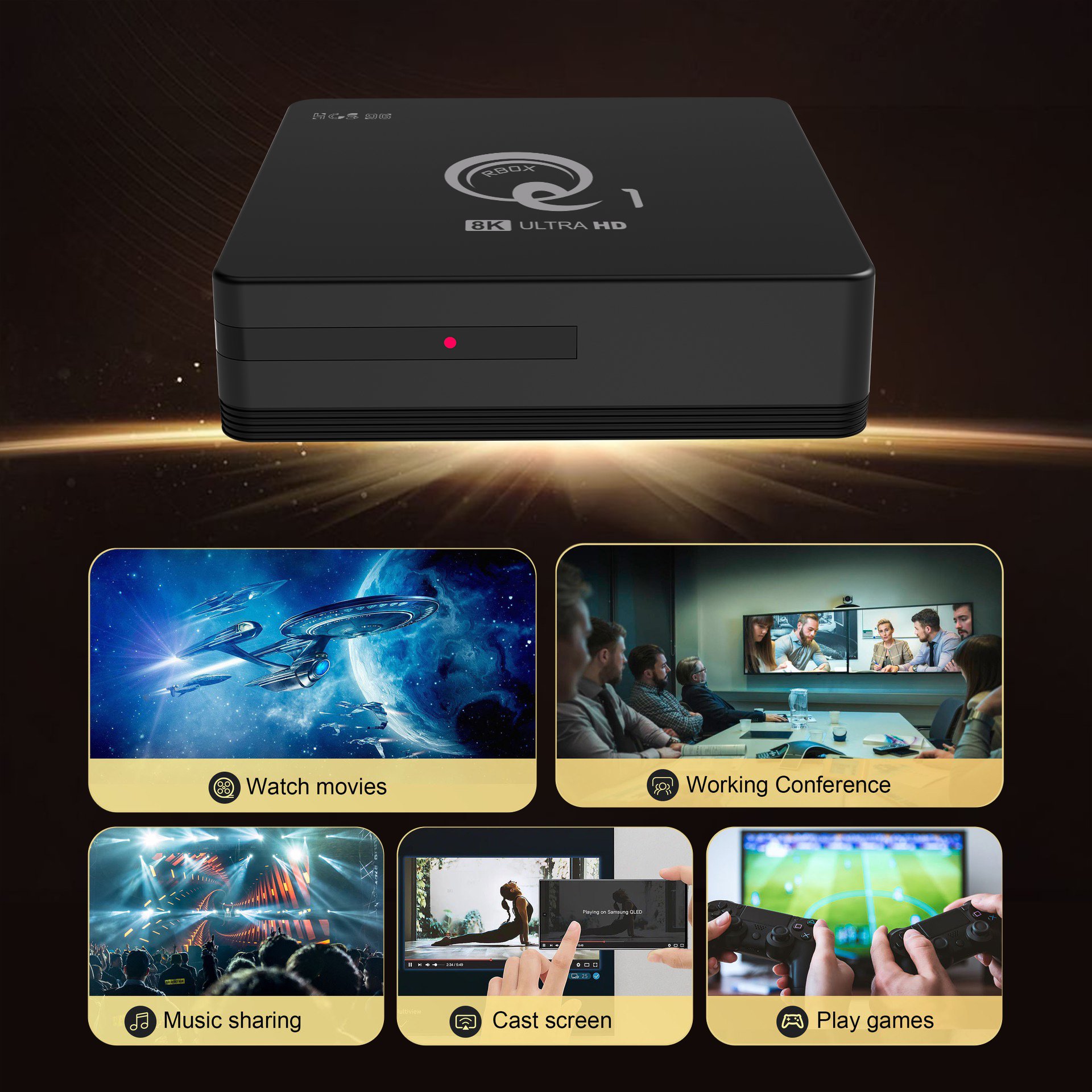 2024 Hottest New Android 12.0 Smart tv Box Hcs Q1 Allwinner H318 8K Set Top Box Bluetooth Voice Remote Control tv box android