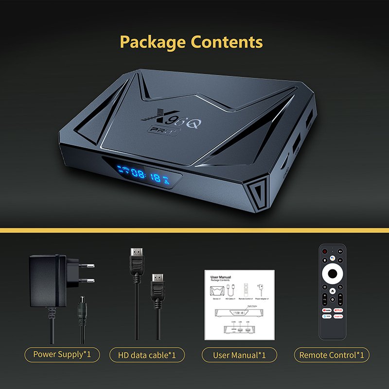 High Quality X96Q Pro Plus 8K Android 14.0 TV Set Top Box H728 CPU WiFi 6 1000M Lan Iptv Box X96q pro+