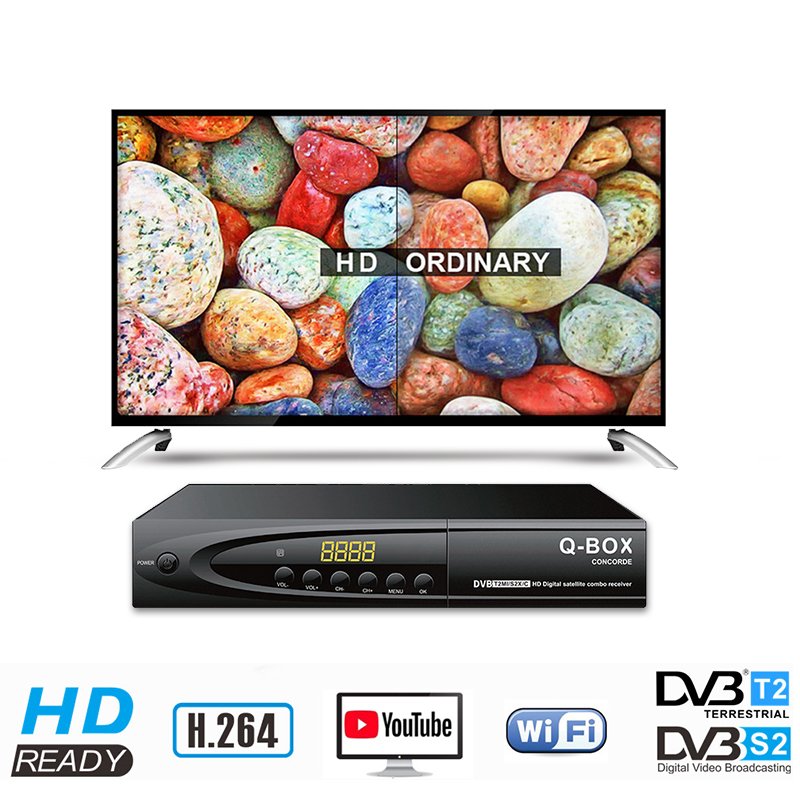 DVB T2 S2 Combo Qbox 4k HD satellite receiver tv box tv antenna hdtv cccam dvb-s2 dvb-t2 dvb t2 s2 decoder combo set top box OEM