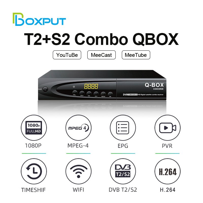 DVB T2 S2 Combo Qbox 4k HD satellite receiver tv box tv antenna hdtv cccam dvb-s2 dvb-t2 dvb t2 s2 decoder combo set top box OEM