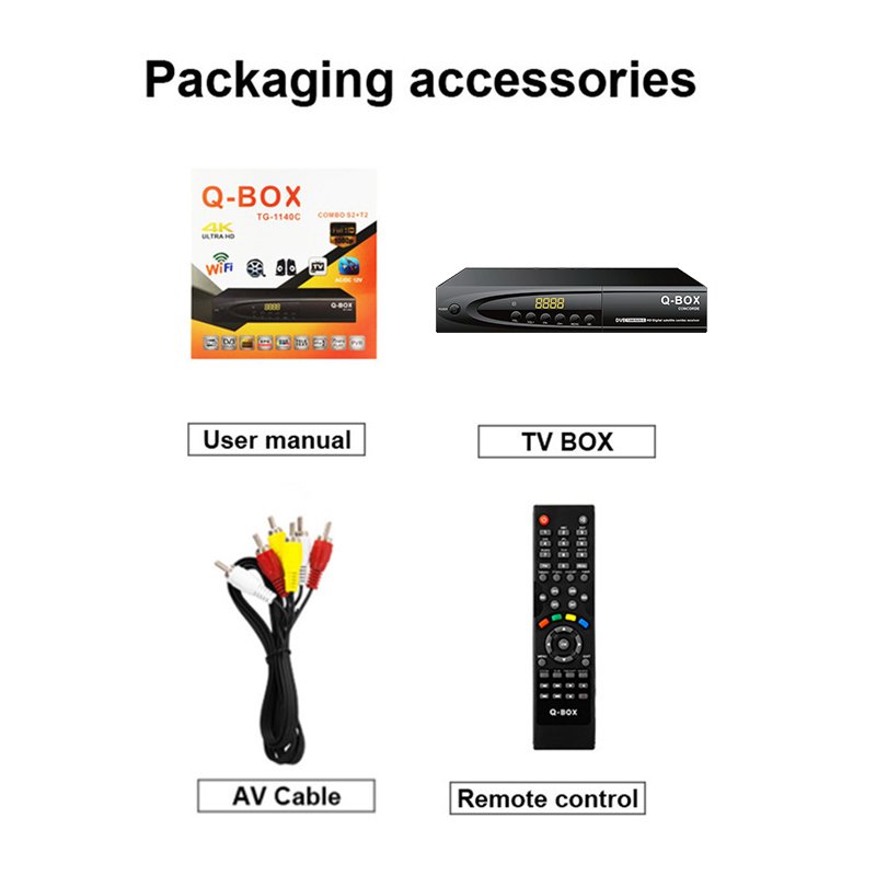 DVB T2 S2 Combo Qbox 4k HD satellite receiver tv box tv antenna hdtv cccam dvb-s2 dvb-t2 dvb t2 s2 decoder combo set top box OEM