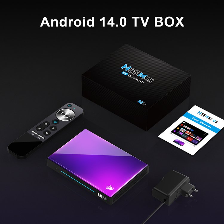 2024 new Tv box Android 14 H96 MAX M9 RK3576 8GB 128GB 1000M USB3.0 Wifi 6 BT 8K AV1 Remote Control Media Player Set Top Box