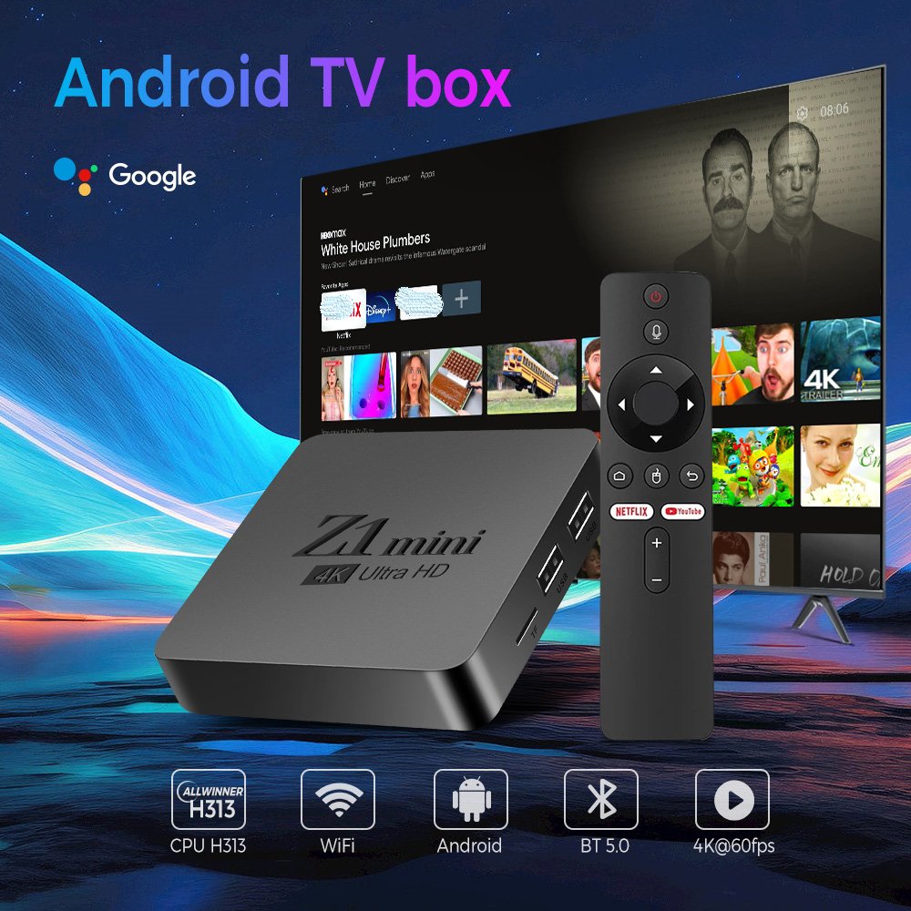 Factory Custom OEM tv box 2GB 16GB H313 5G WIFI Set Top Box Android 4K Smart iptv media palyer box with voice remote iptv