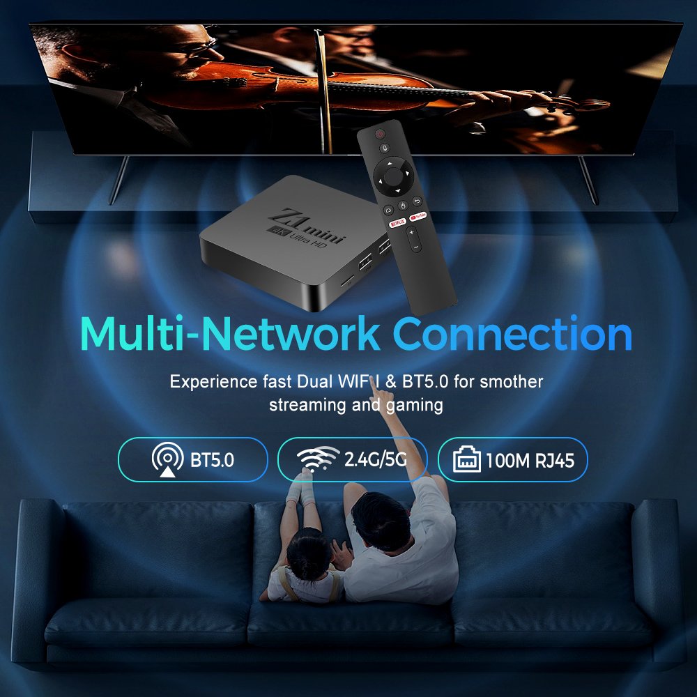 Factory Custom OEM tv box 2GB 16GB H313 5G WIFI Set Top Box Android 4K Smart iptv media palyer box with voice remote iptv