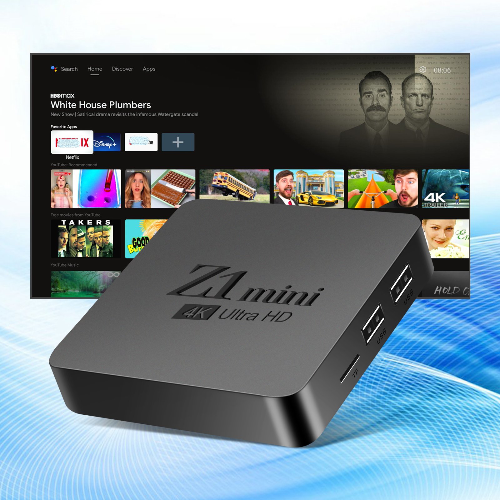 Factory Custom OEM tv box 2GB 16GB H313 5G WIFI Set Top Box Android 4K Smart iptv media palyer box with voice remote iptv