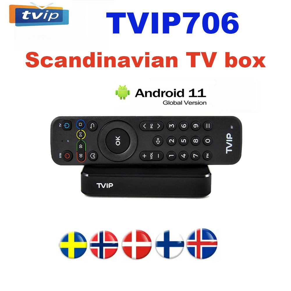 TVIP 706 TV Box with 4K Strong iptv Android 11.0 Amlogic S905W2 2GB 8GB 2.4/5G WIFI H2.65 Smart BT Set Top Box Media Player