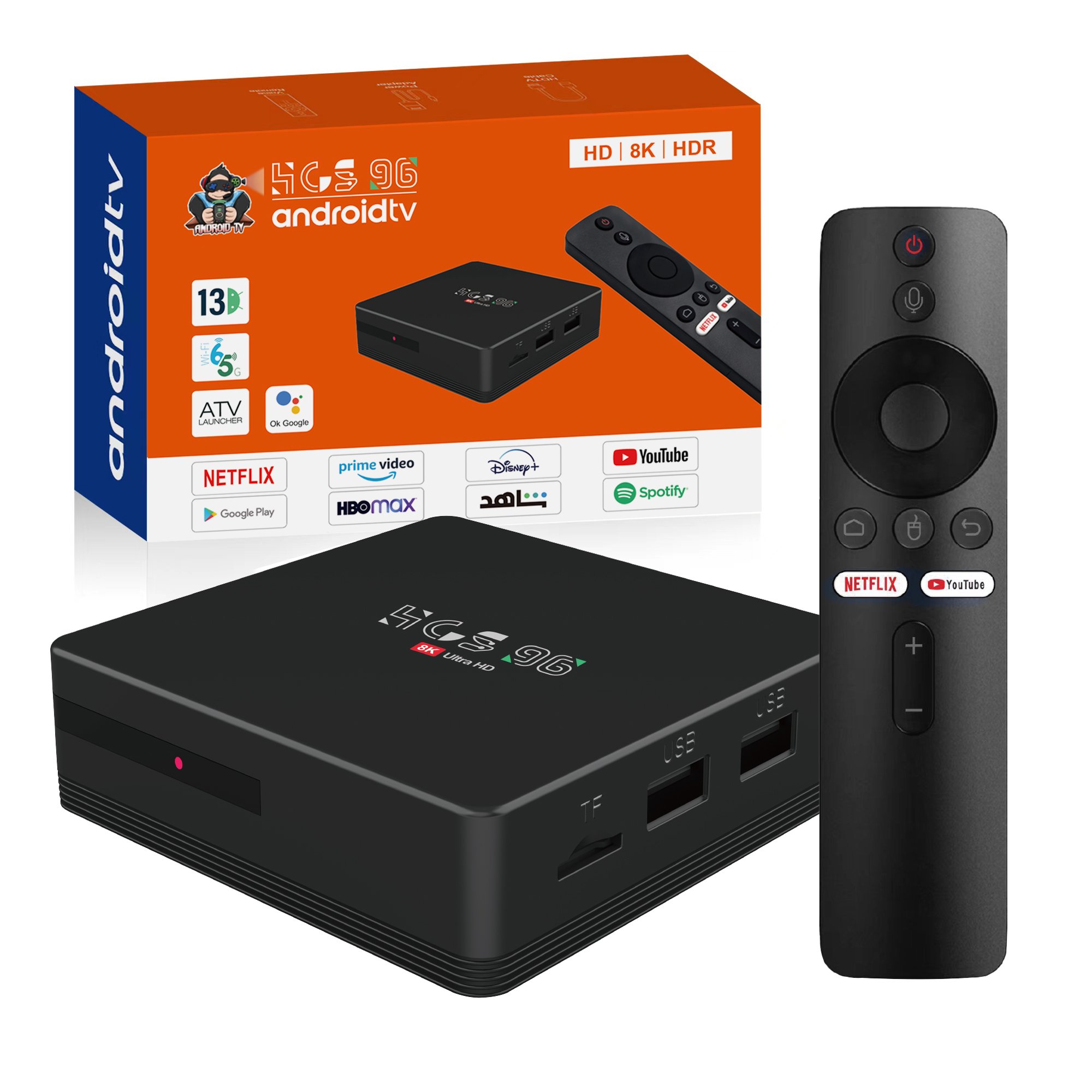 HCS96 Factory Price 2024 Android 12.0 Allwinner H313 TV Box 4GB 16GB High Quality 8k 1080p Smart Media Player Free Test TV box