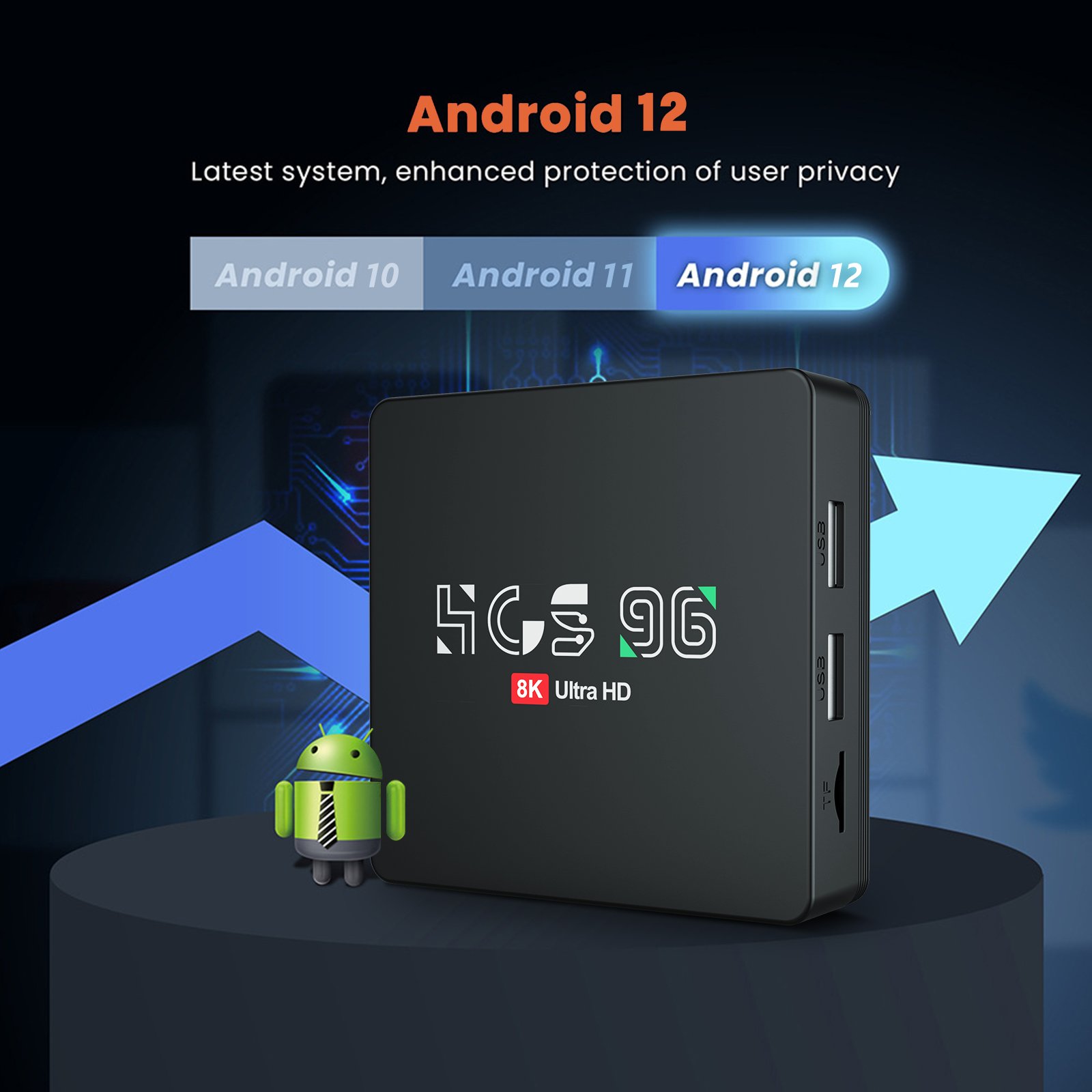 HCS96 Factory Price 2024 Android 12.0 Allwinner H313 TV Box 4GB 16GB High Quality 8k 1080p Smart Media Player Free Test TV box