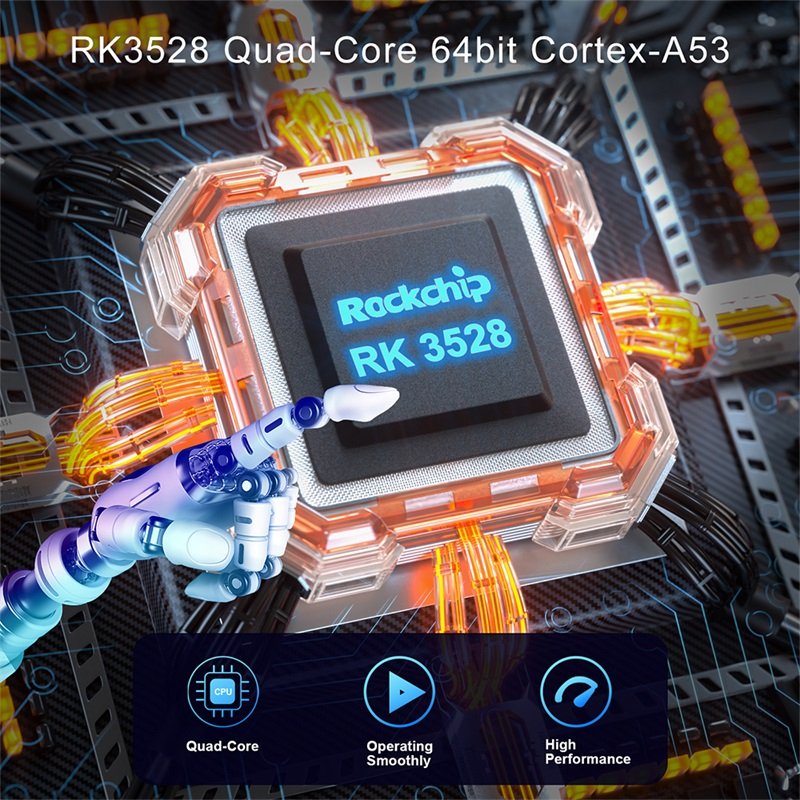 X88 PRO 13 Android 13.0 Smart TV Faster Trusmission Speed RK3528 Quad-Core 64bit Cortes-A53 RJ45 10M/100M Mali 450 MP2